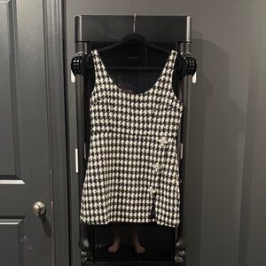 Self portrait - Black & White Houndstooth Dress